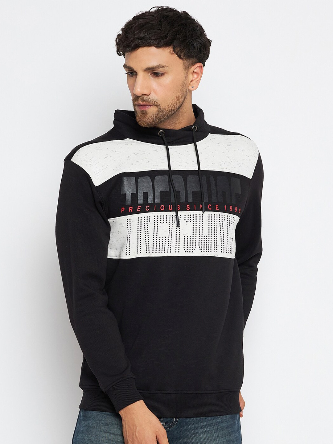 Duke Typography Printed Mock Neck Fleece Sweatshirt