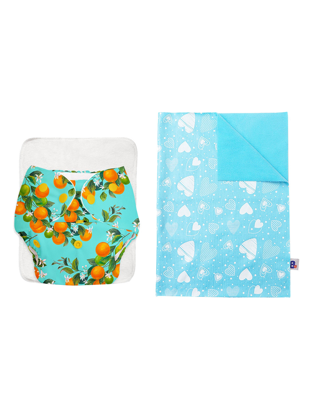 SuperBottoms Printed  Cotton Fleece Reusable Medium Basic Cloth Diaper & Quick Dry Mat
