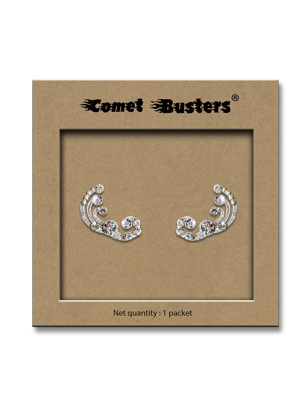 Comet Busters 2 Pcs Eye Stickers - Silver-Toned