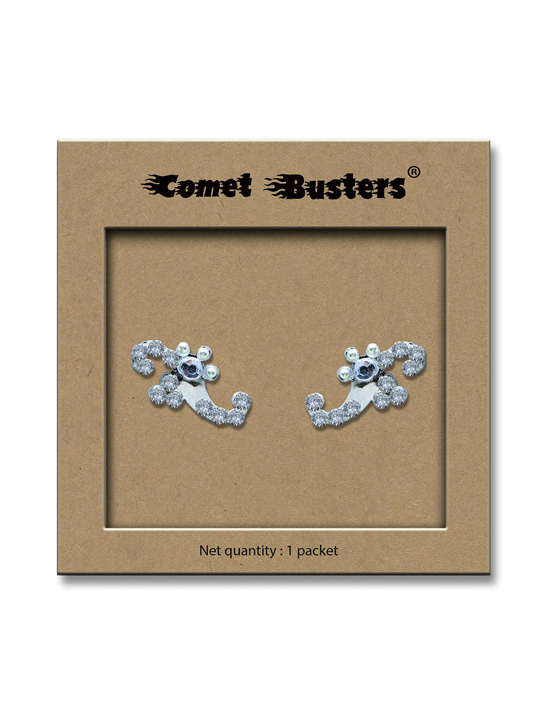 Comet Busters 2 Pcs Eye Stickers - Silver-Toned