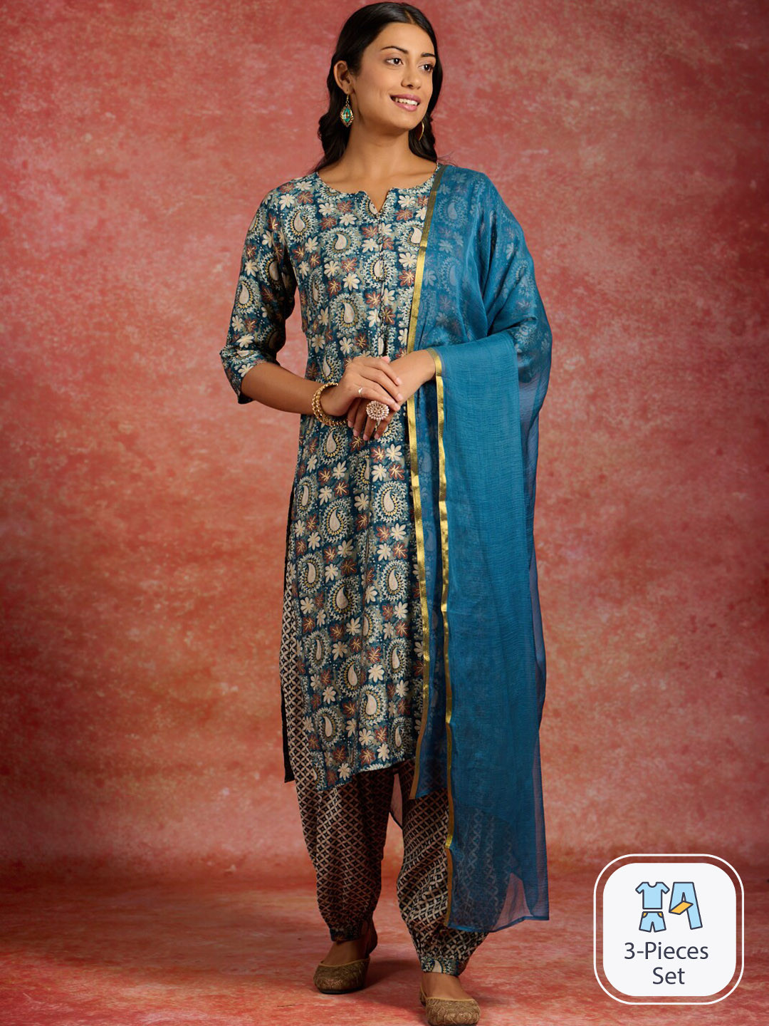 Libas Ethnic Motifs Printed Kurta & Salwar With Dupatta