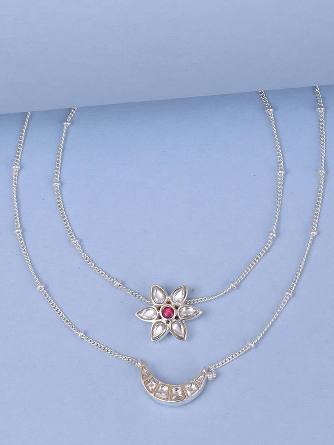 Unniyarcha Set Of 2 92.5 Sterling Sliver-Plated Anklets