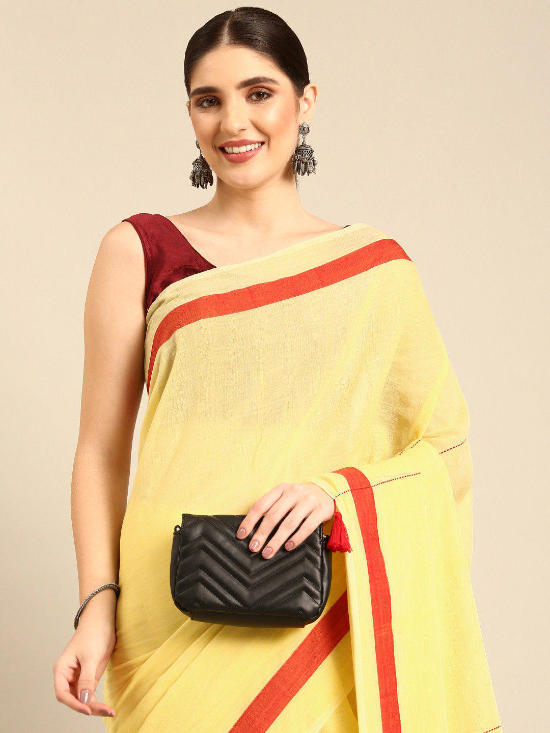 ArtEastri Solid Cotton Saree