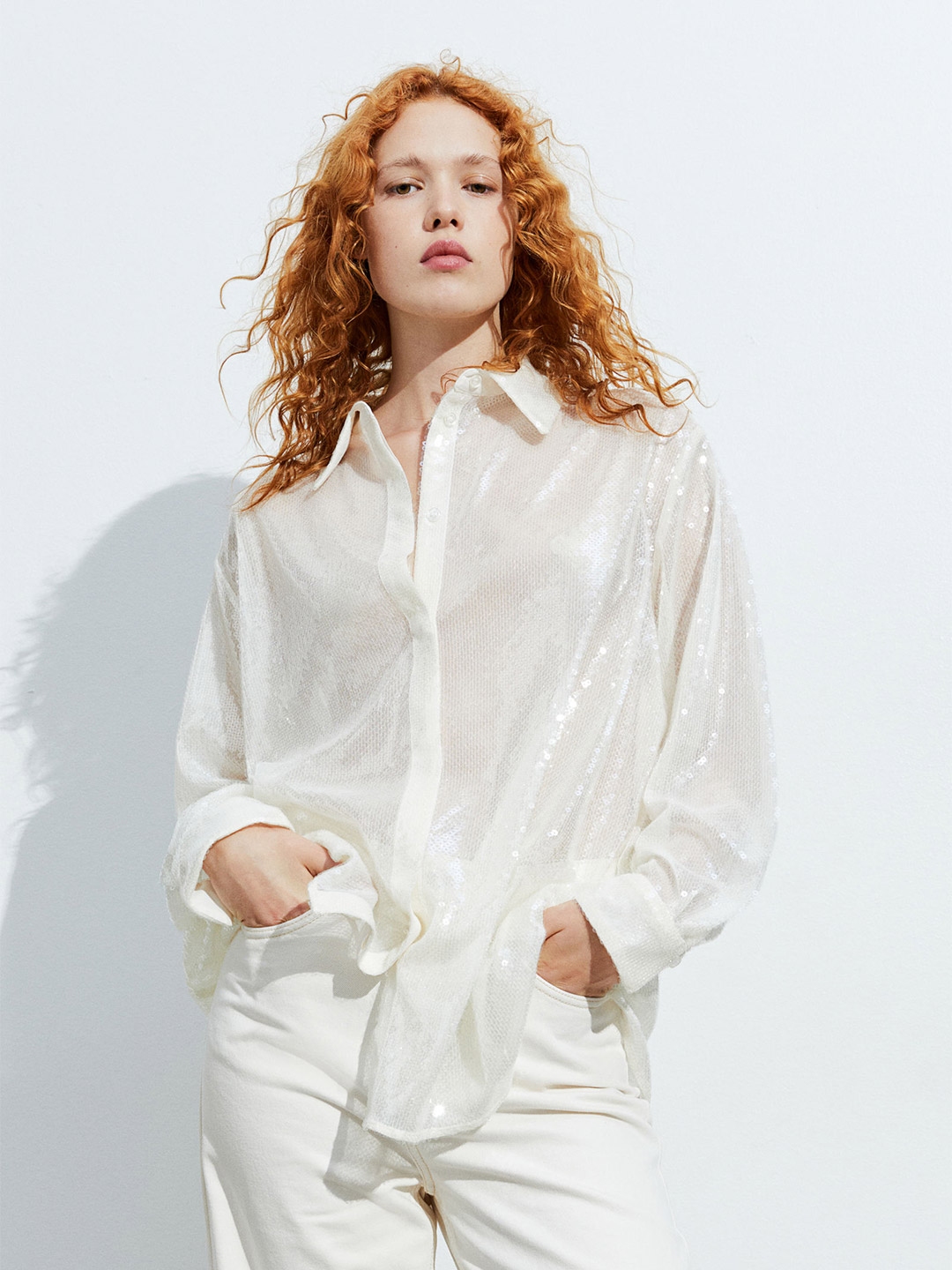 Buy H M Oversized Sequined Top Tops for Women 24851432