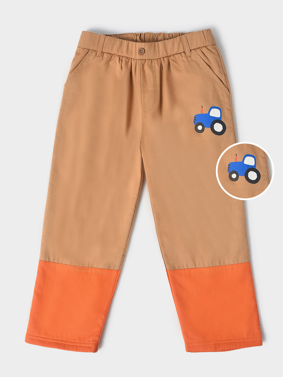 MiArcus Kids Relaxed Mid Rise Plain Cotton Trousers