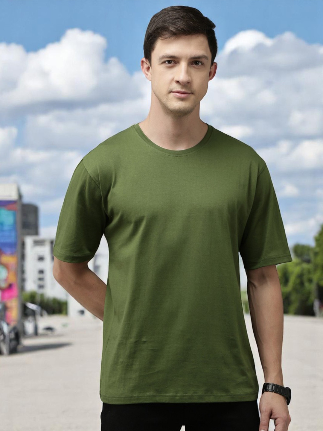 Kryptic Round Neck Oversized Pure Cotton T-shirt