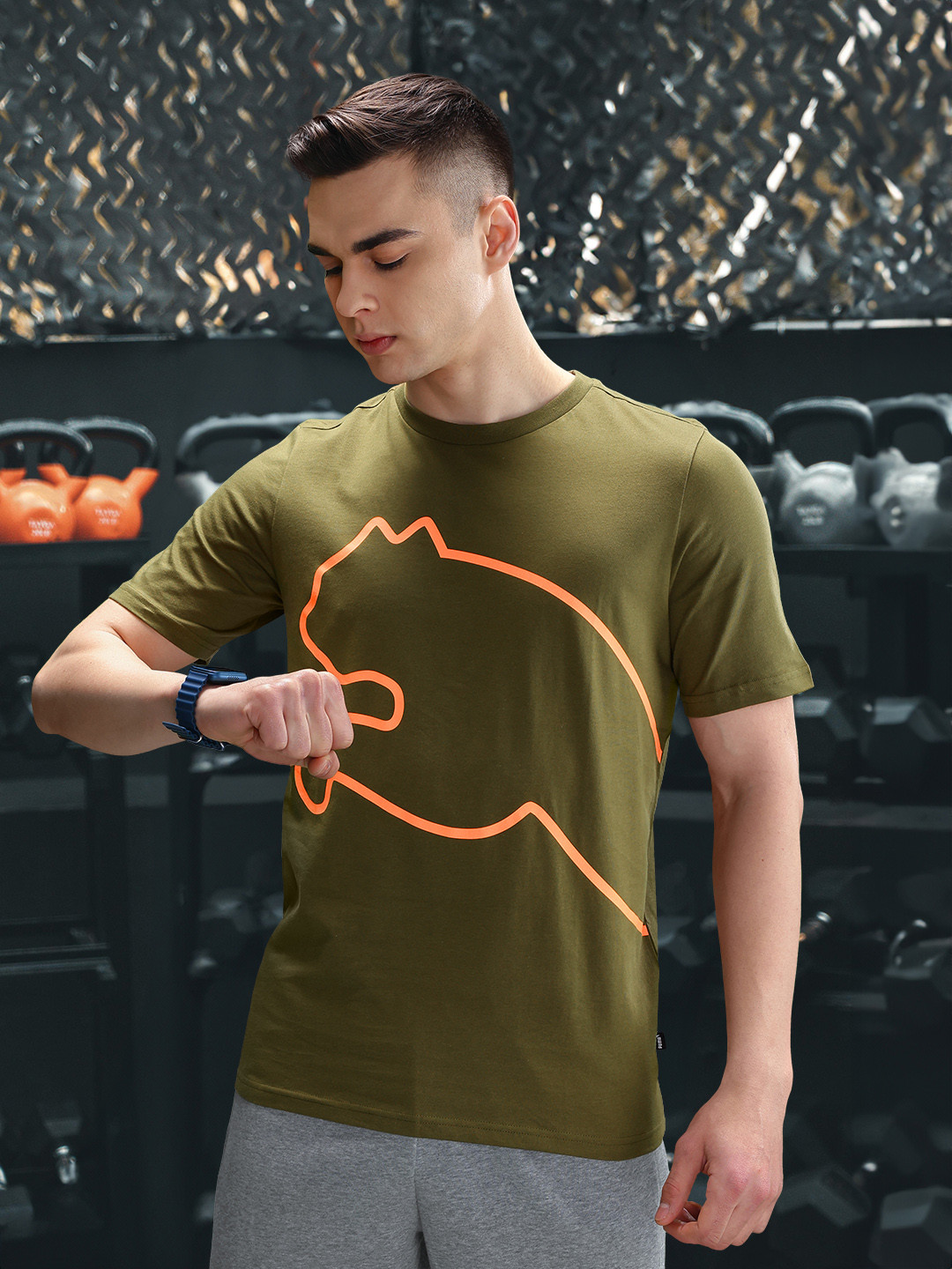 Puma Big Cat Logo Printed Pure Cotton T-shirt