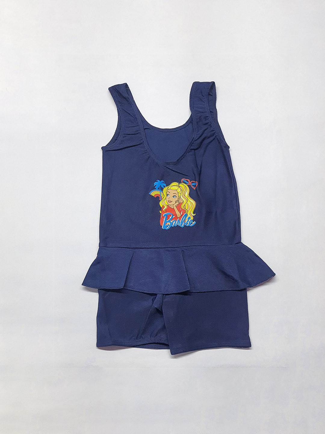 Apraa & Parma Girls Barbie Printed Swimming Dress With Attached Shorts