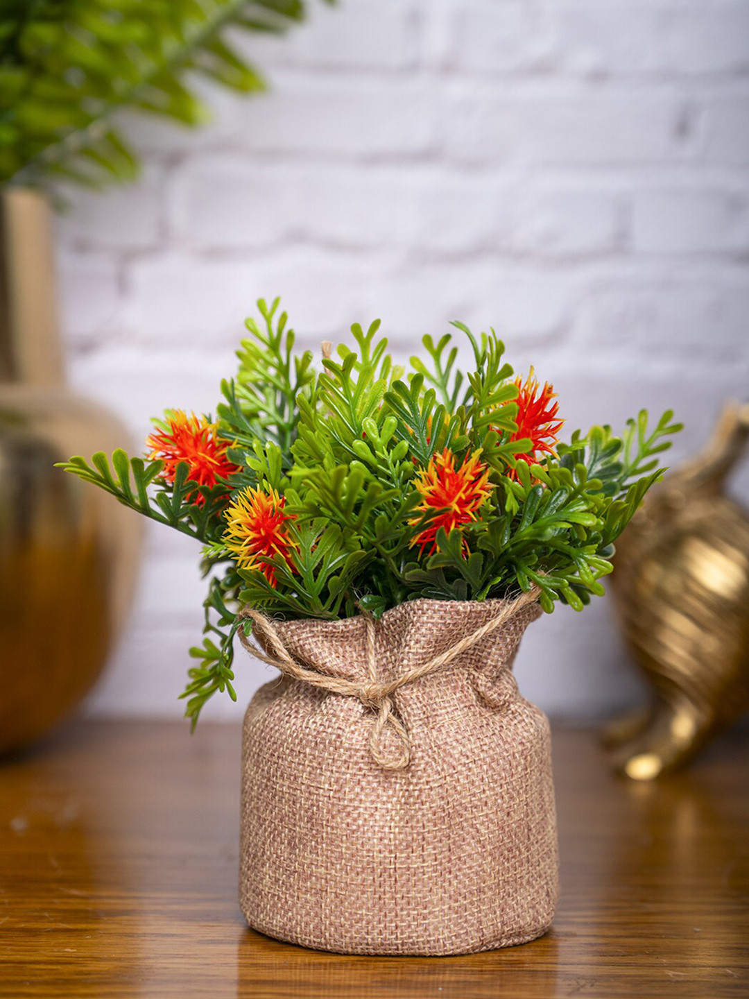 MARKET99 Brown & Green Artificial Potted Plant With Pot