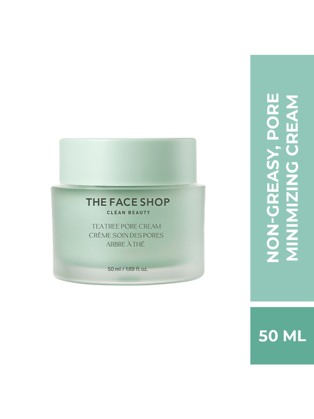 The Face Shop Clean Beauty Tea Tree Pore Cream for Acne Prone & Sensitive Skin - 50ml