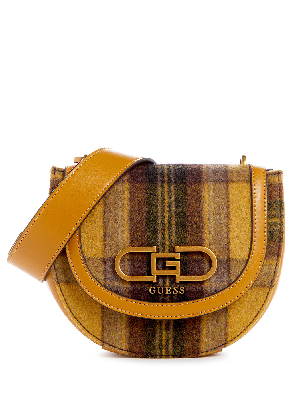 GUESS Checked Structured Sling Bag