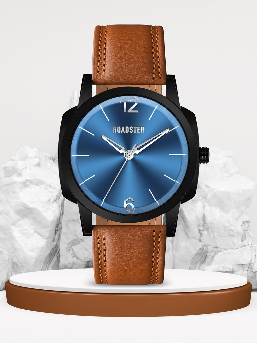 The Roadster Lifestyle Co. Men Leather Strap Analogue Reset Time Watches RD-06-Airforce