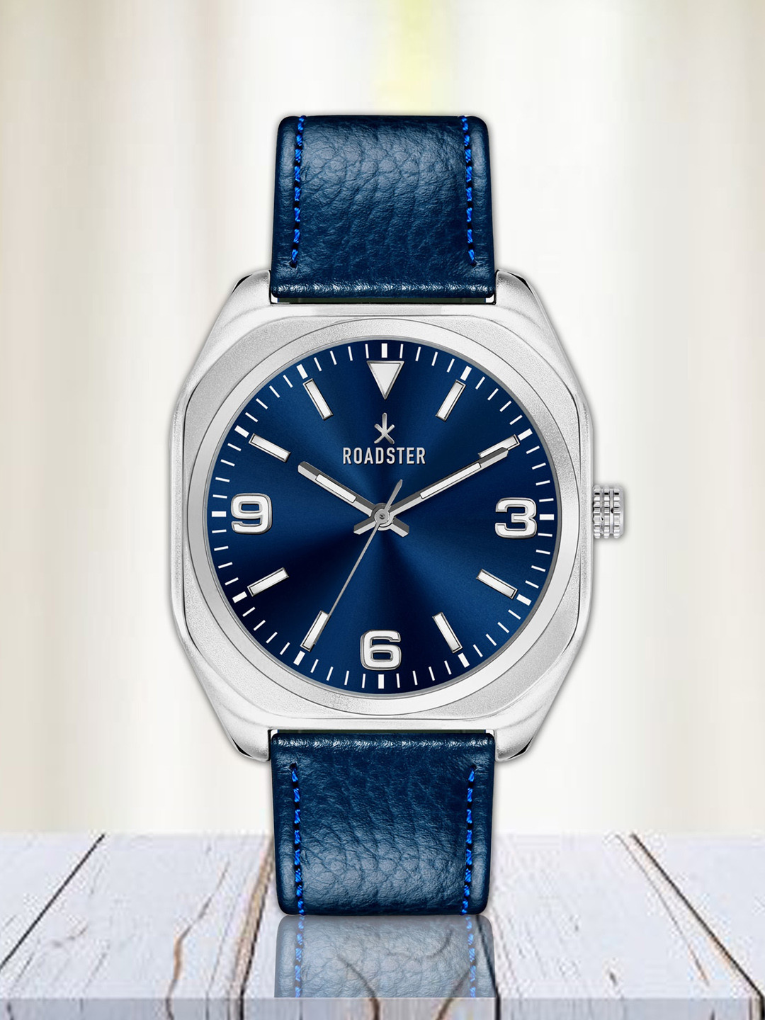 The Roadster Lifestyle Co. Men Leather Straps Analogue Watch RD-05-Blue