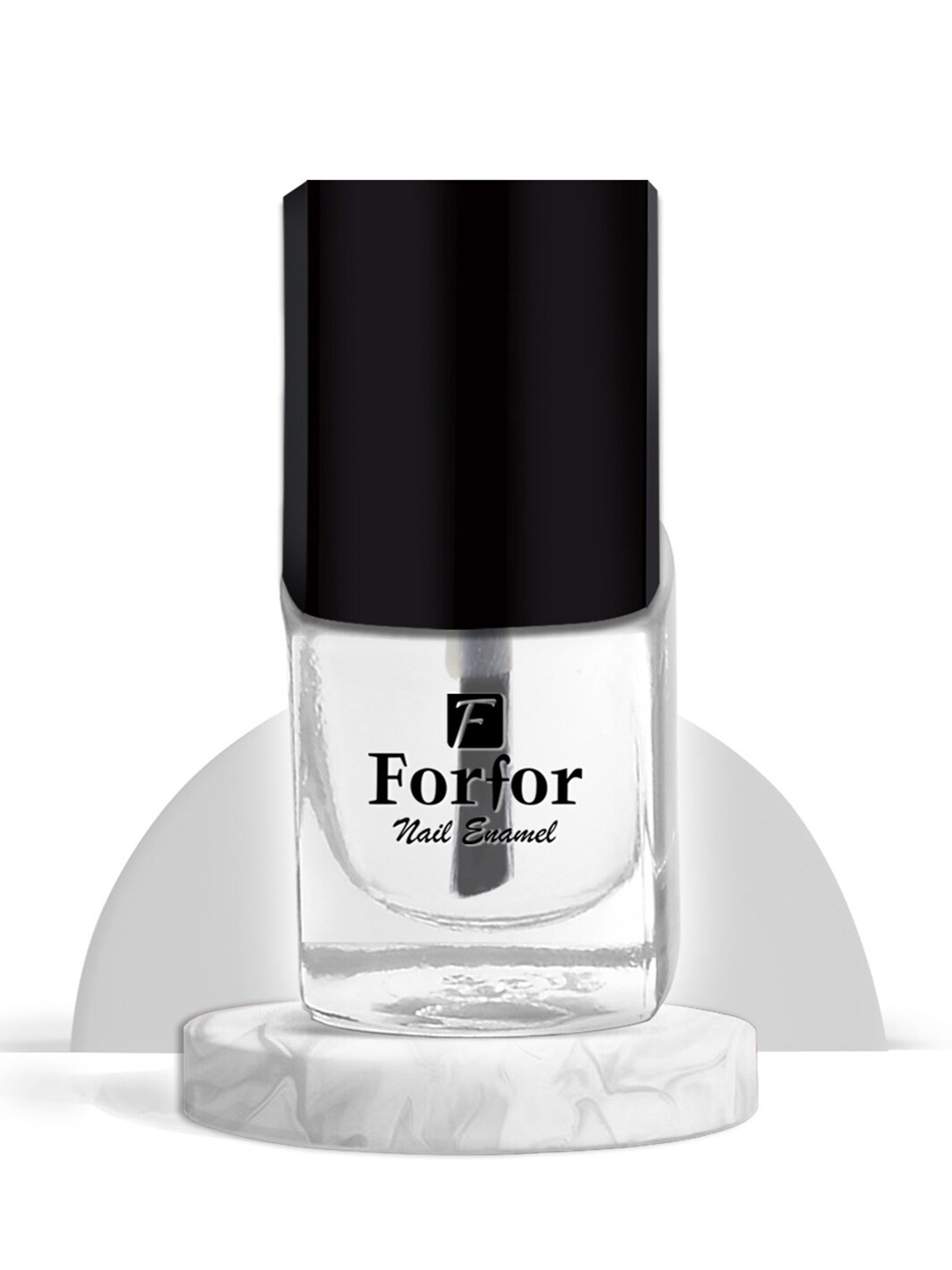FORFOR Set Of 2 Trendy Nail Enamel With Free Nail Wipes-5ml Each-Transperent14-Base Coat19