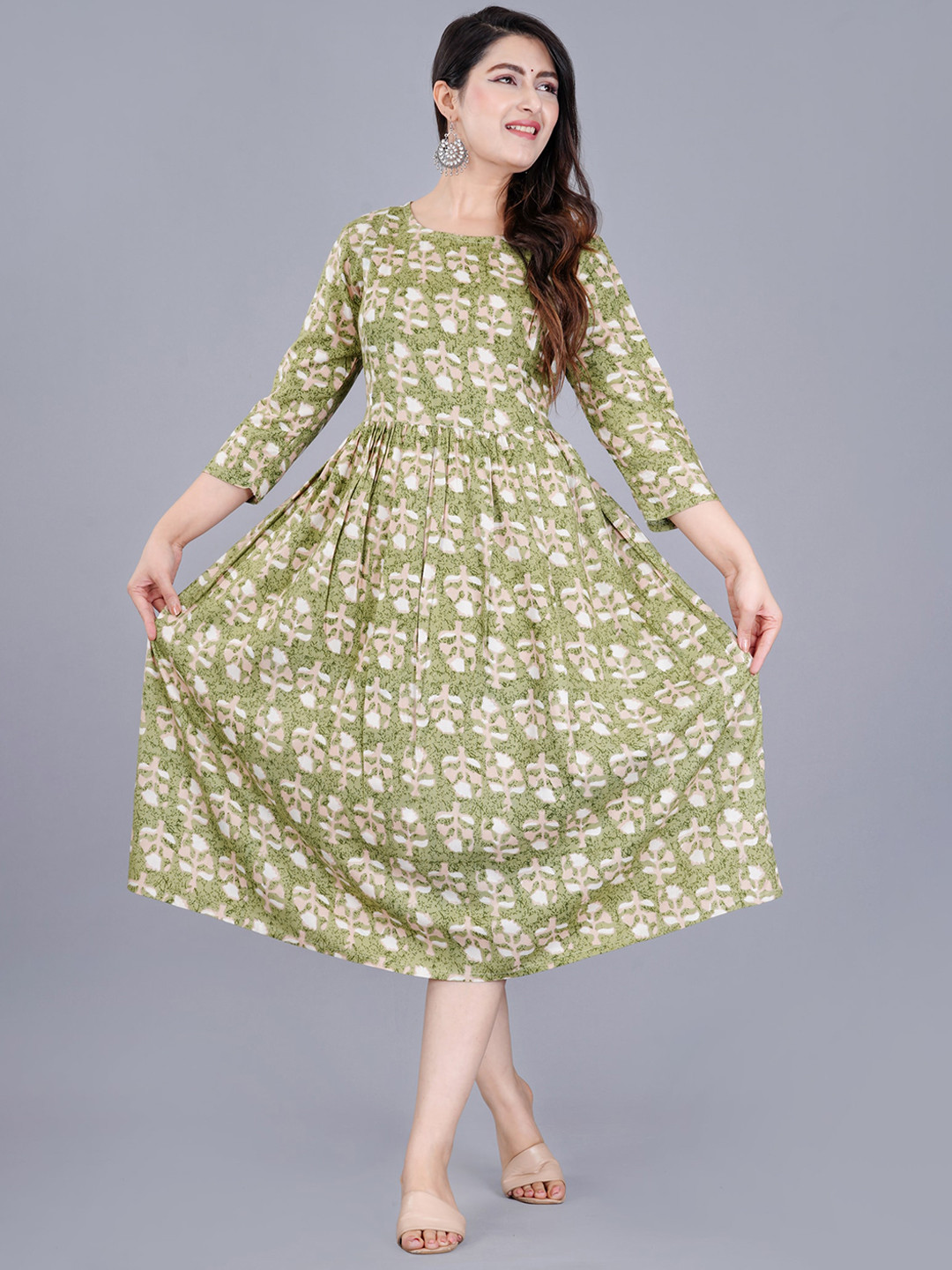 TREND ME Ethnic Motifs Printed Maternity A-Line Ethnic Dress