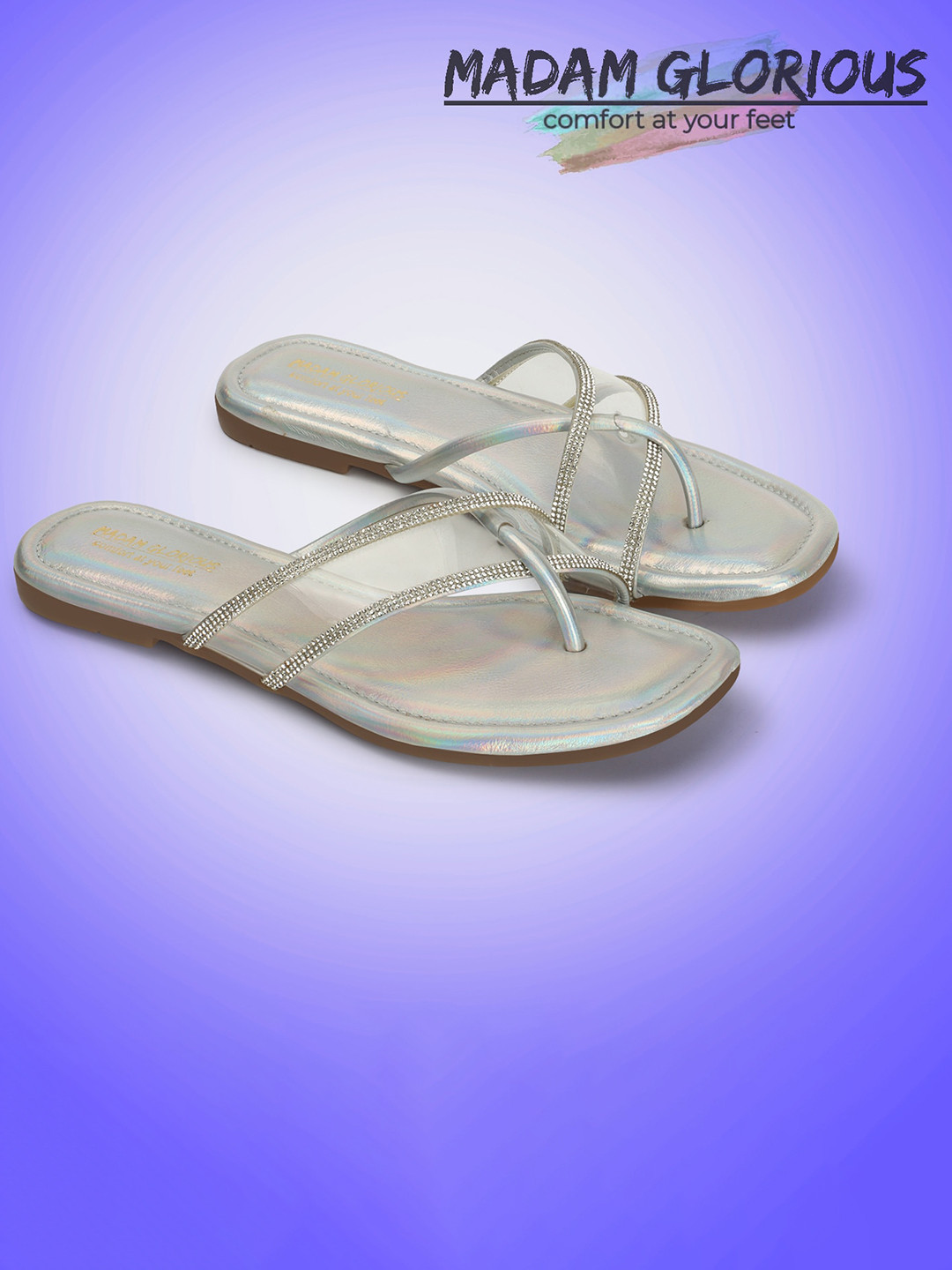 madam glorious Embellished One Toe Flats