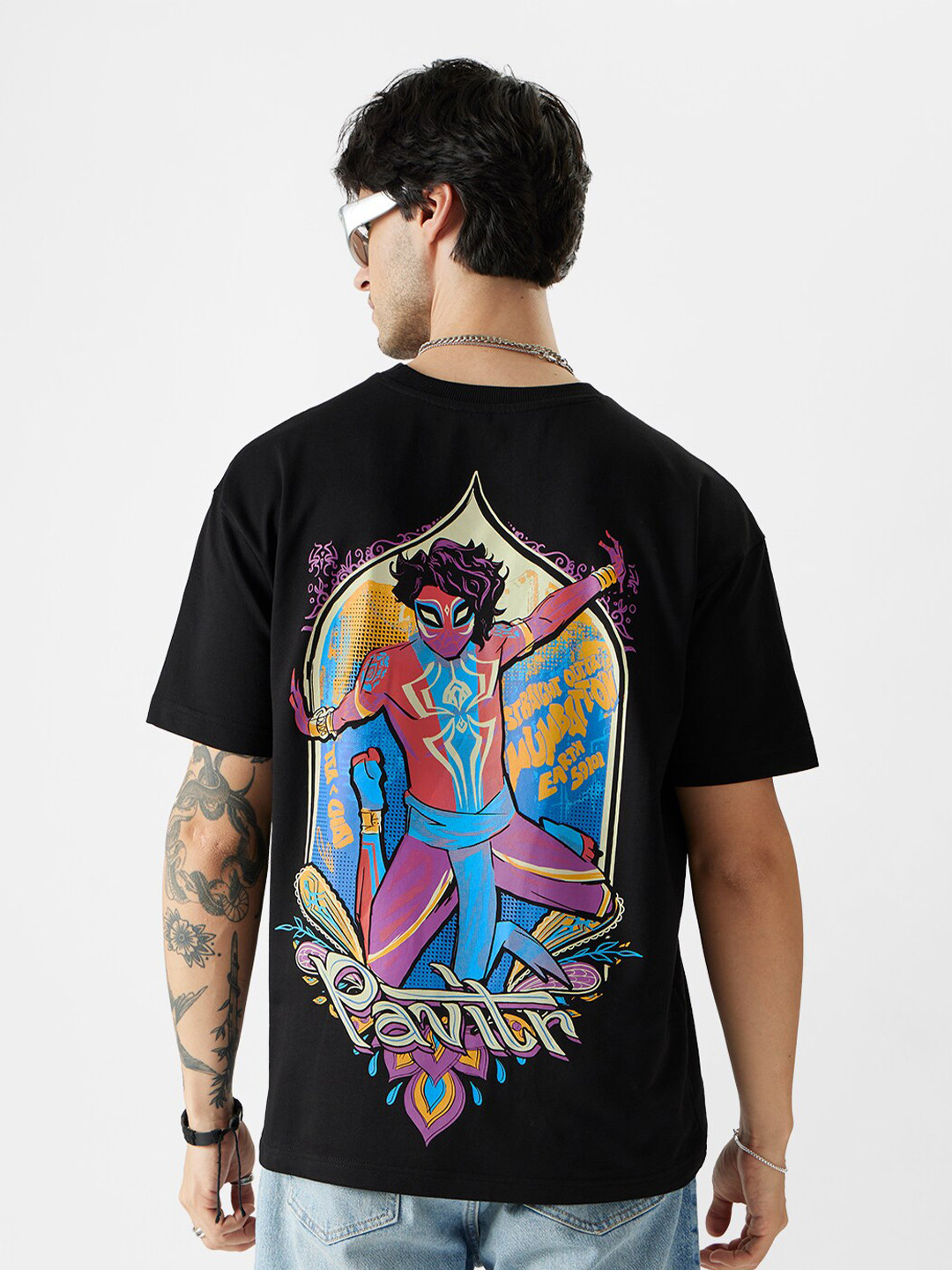 The Souled Store Spider-Man Pavitr Prabhakar Printed Pure Cotton Oversized T-Shirt