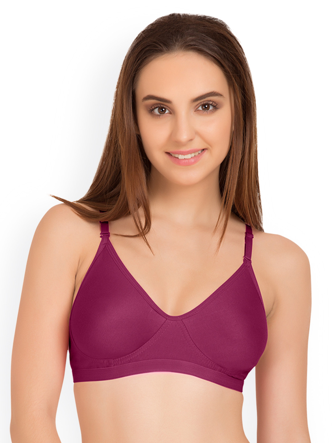 Tweens Burgundy Solid Non-Wired Non Padded T-shirt Bra TW-9265MG