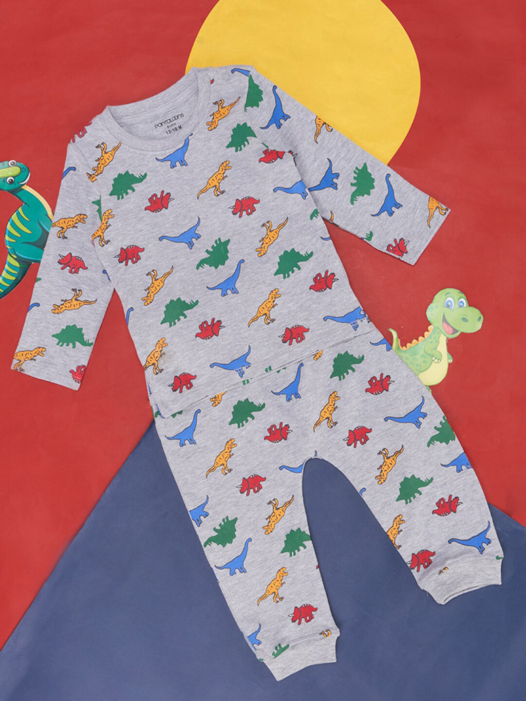 Pantaloons Baby Boys Graphic Printed Round Neck Long Sleeve Clothing Set