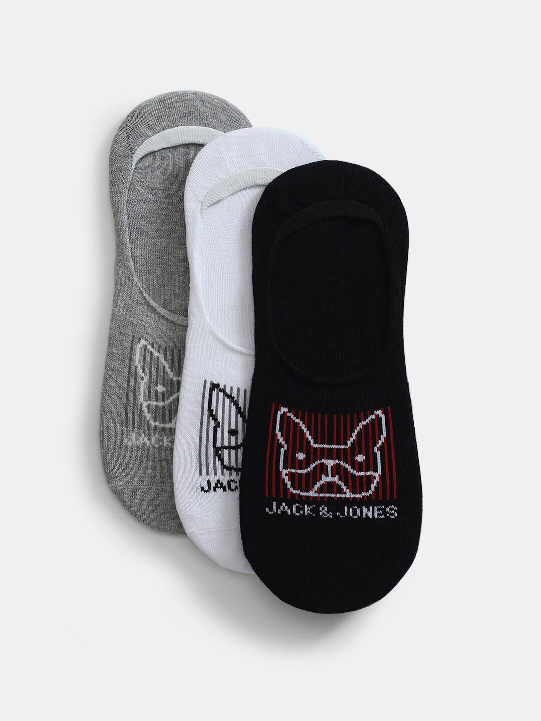 Jack & Jones Men Pack Of 3 Patterned Shoe Liners