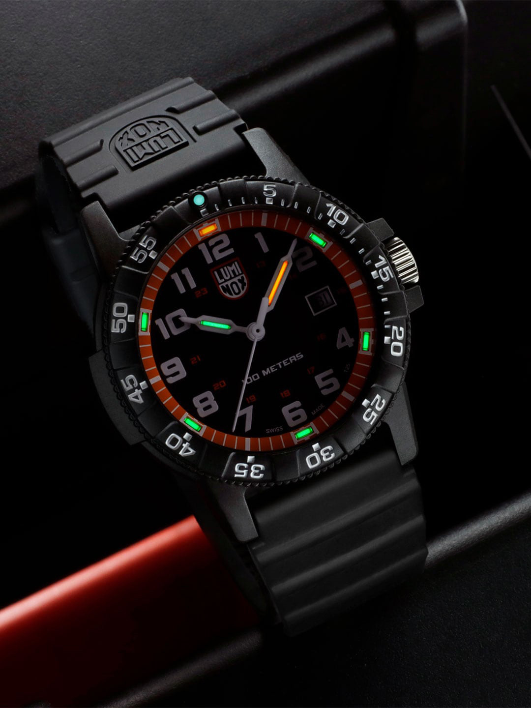 Luminox Men Leatherback SEA Turtle Black Bracelet Style Straps Analogue Watch XS.0329.1