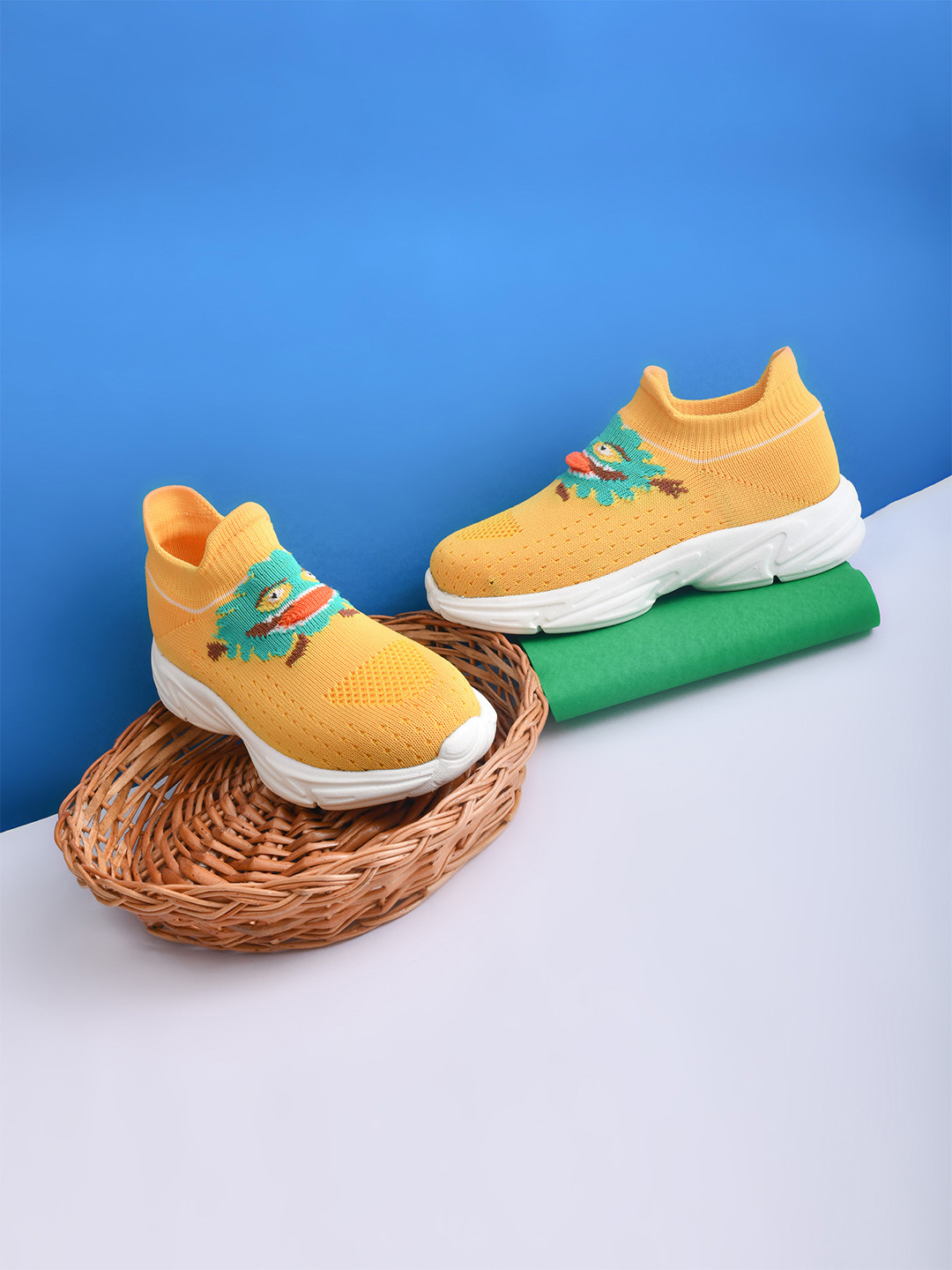 Ajanta Kids Textured Slip-On Walking Shoes