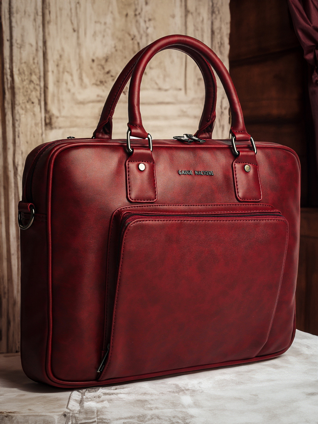 Gauge Machine Unisex Textured Laptop Bag