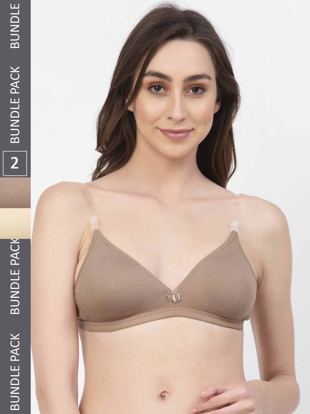 Buy Floret Non Padded & Wire Free Full Coverage Bra (Pack of 2) Online
