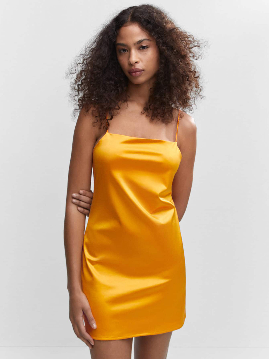 MANGO Satin Slip Mini Dress