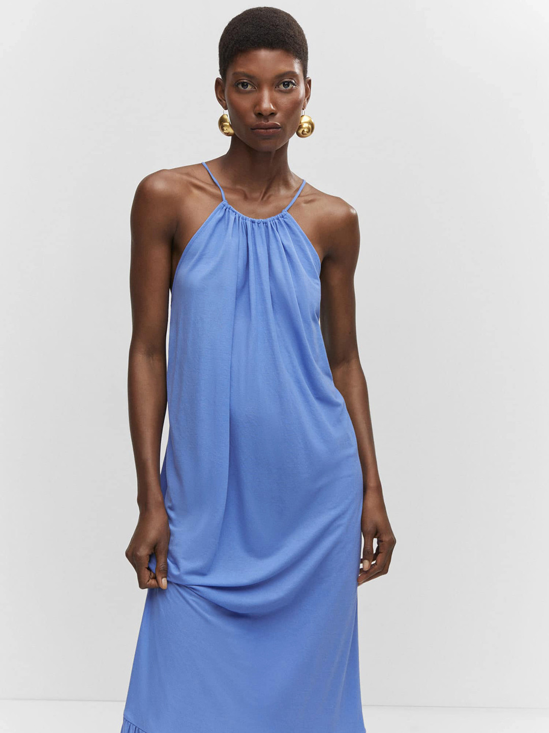 MANGO Cross-Back Maxi Dress