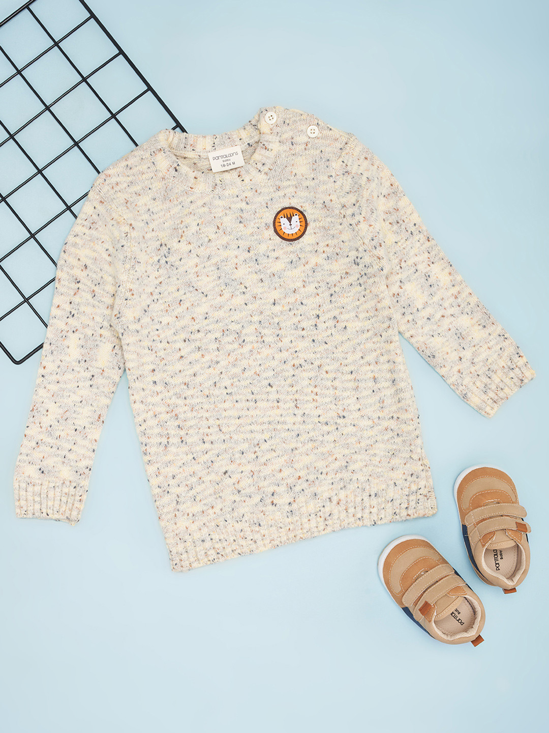 Pantaloons Baby Boys Pooh Bear Printed Cotton Pullover Sweaters