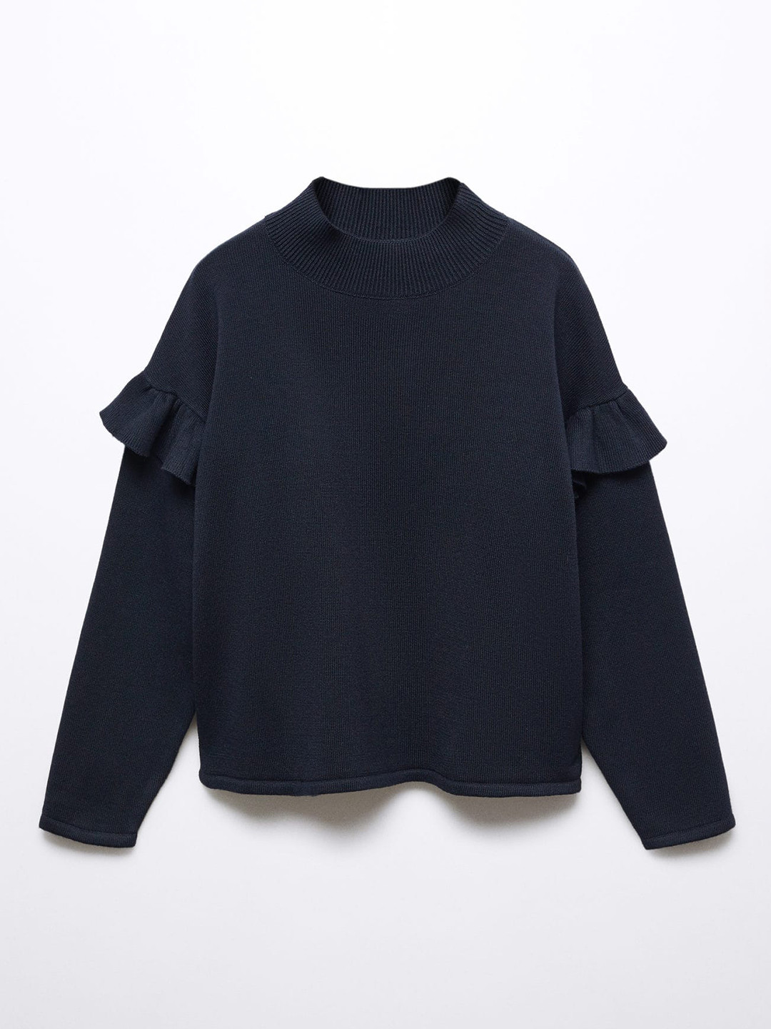 Mango Kids Girls Turtle Neck Pullover with Ruffled Detail