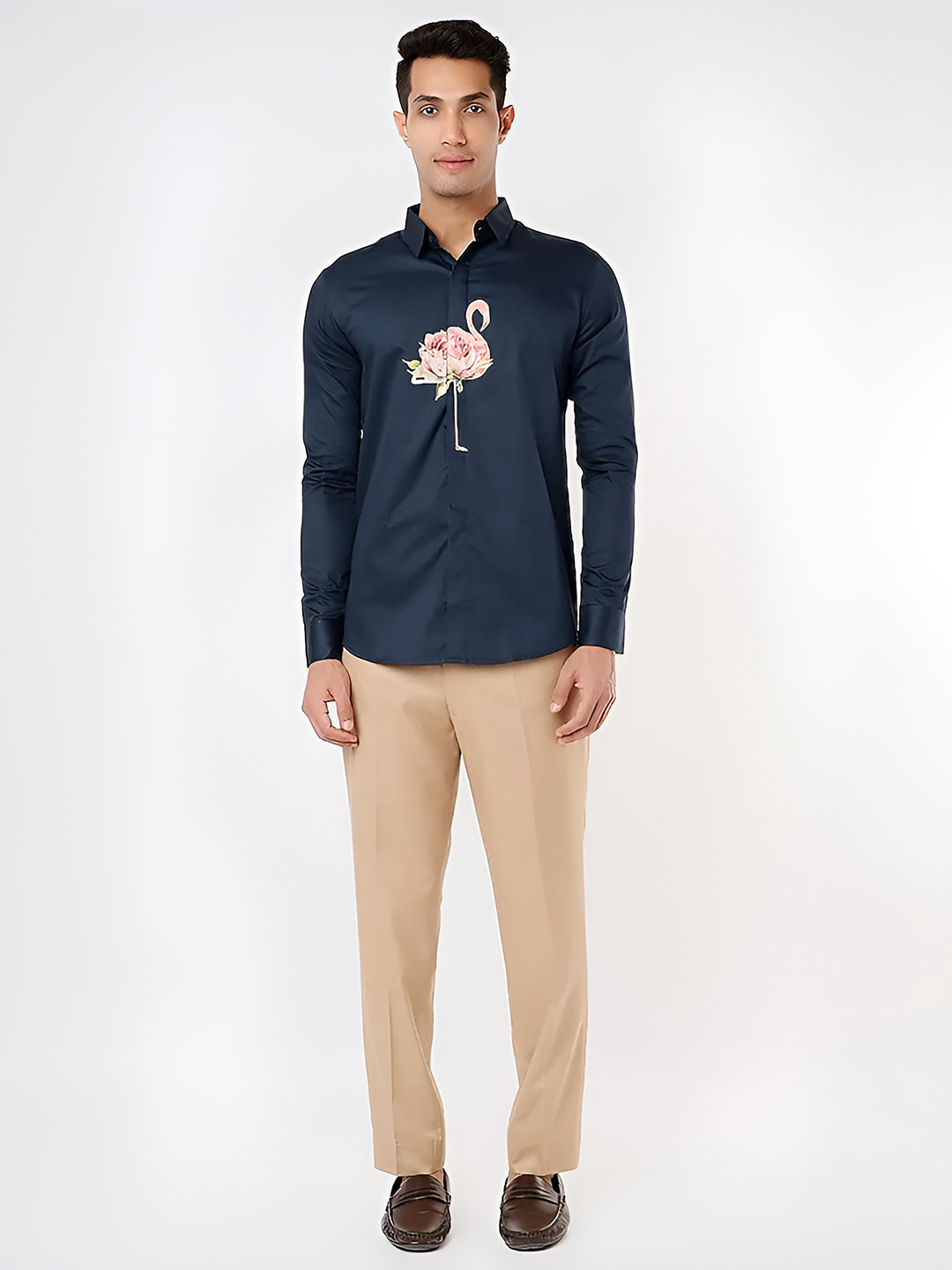 HE SPOKE Modern Tailored Fit Conversational Printed Casual Shirt