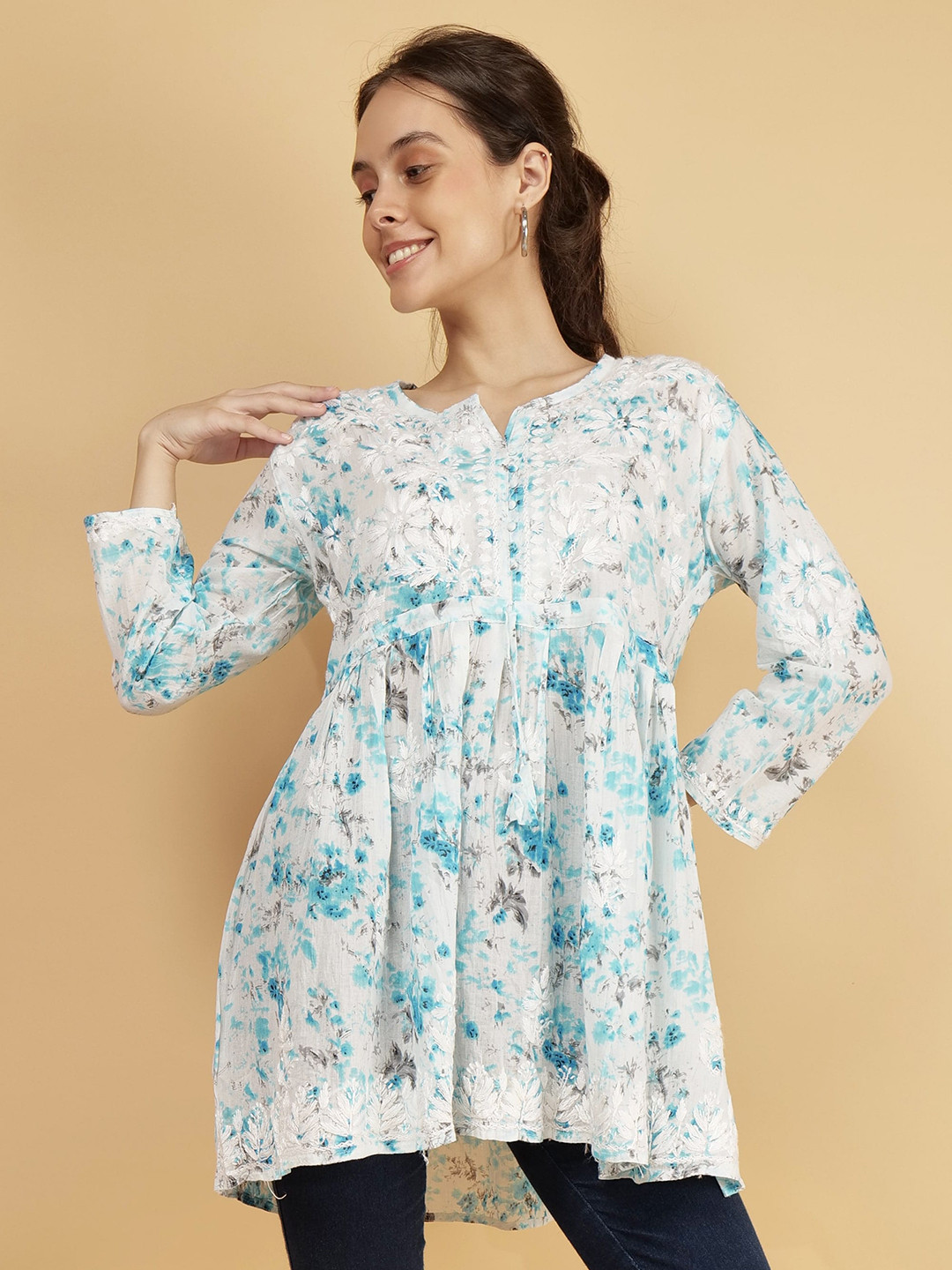 Syrish Embroidered A-Line Kurti