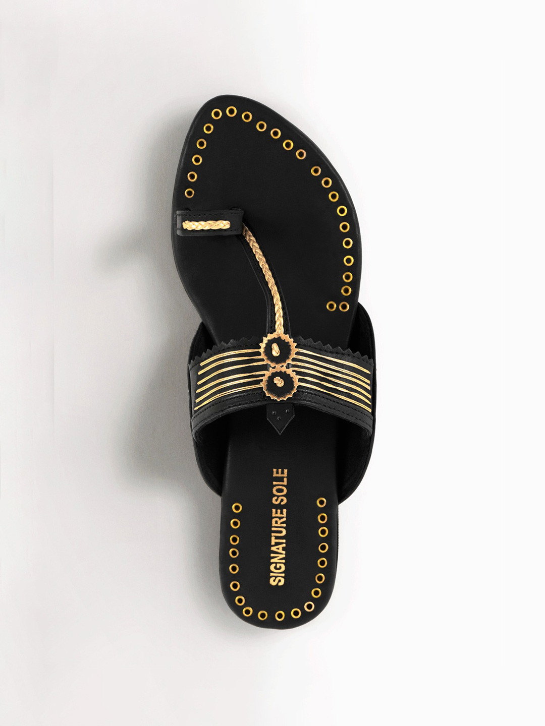 Signature Sole Braided Ethnic One Toe Flats