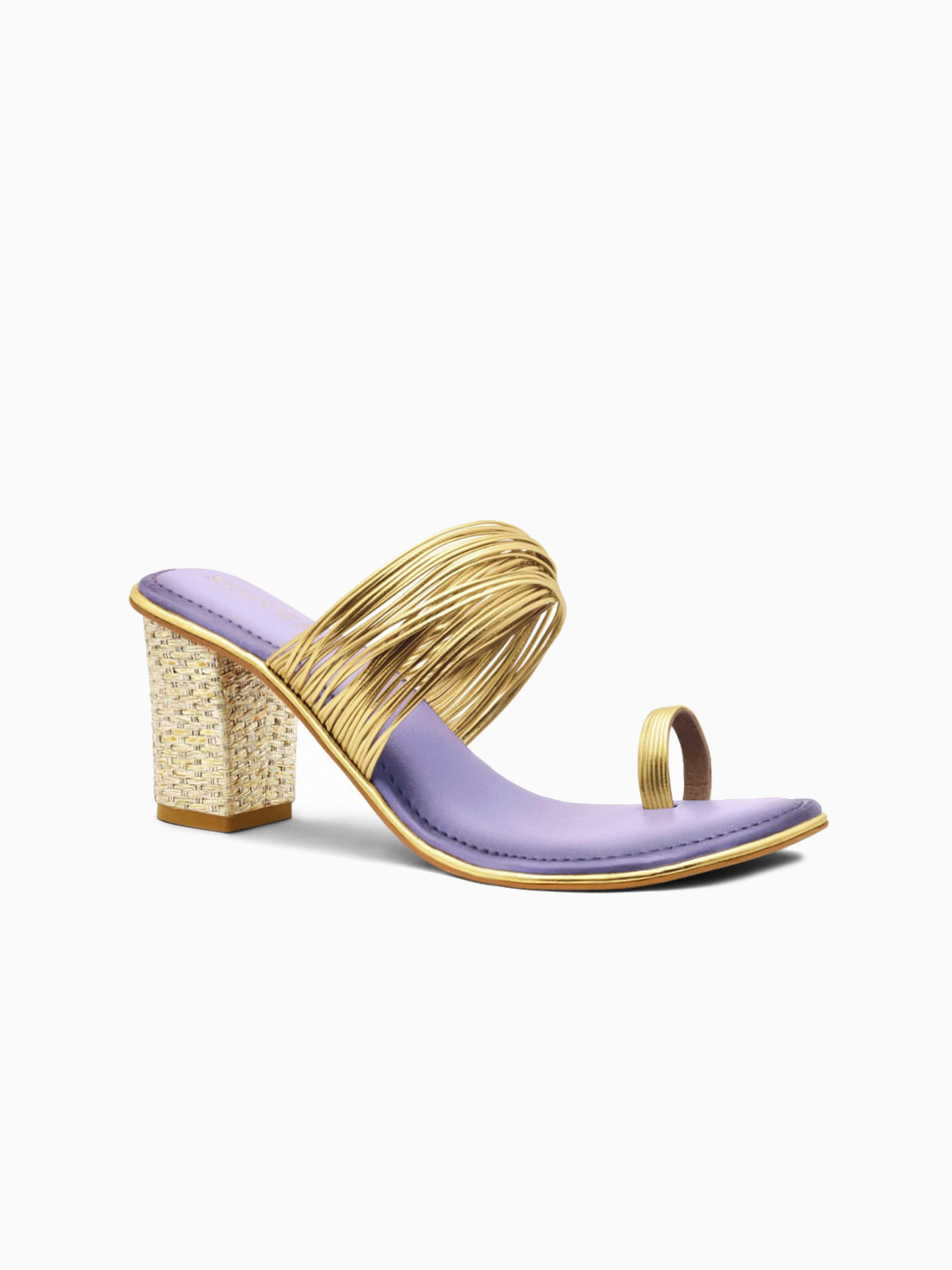 Signature Sole Purple Block Heel Sandal