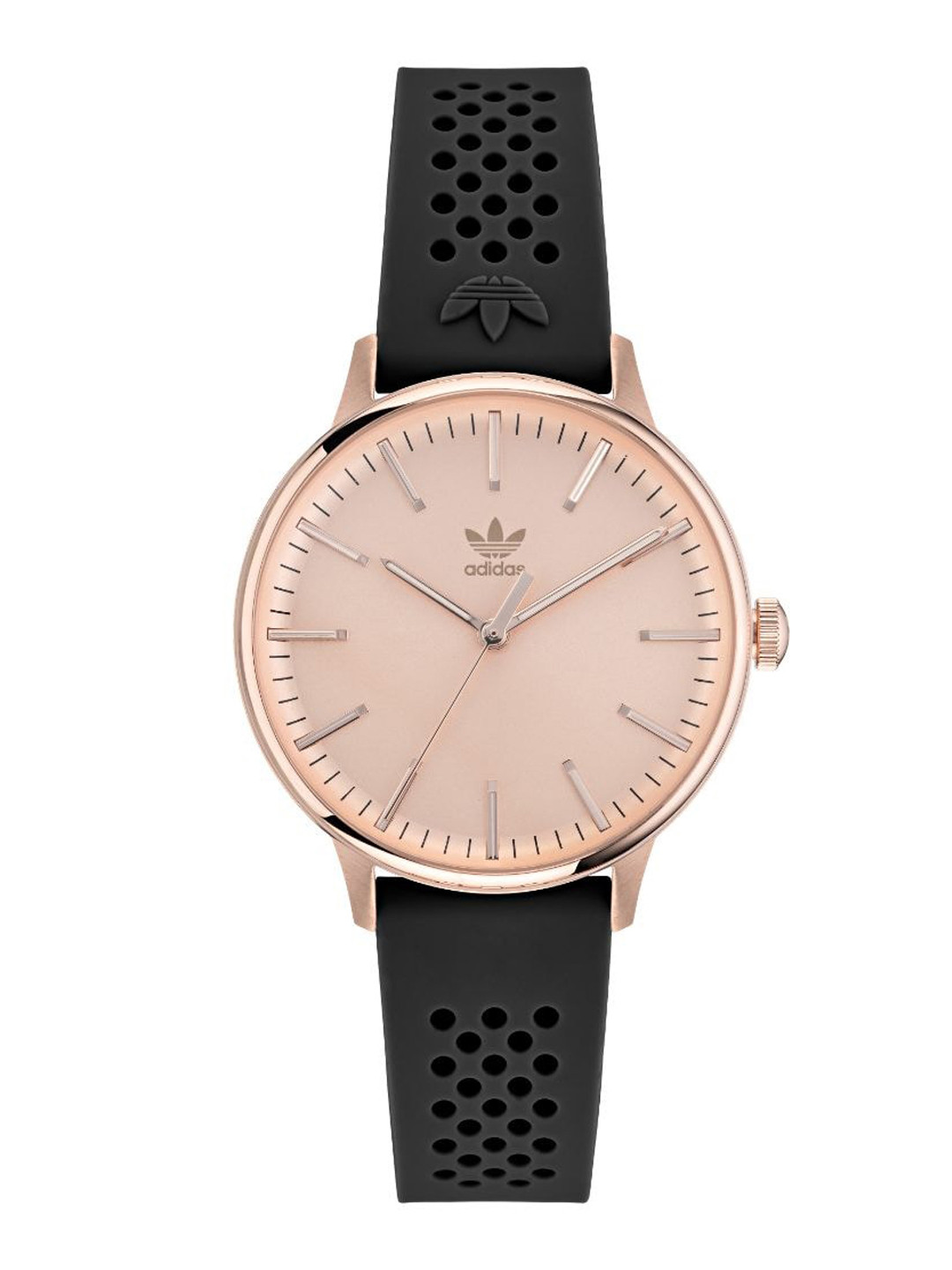 ADIDAS Originals Women Rose Gold-Toned Dial & Black Straps Analogue Watch AOSY22070