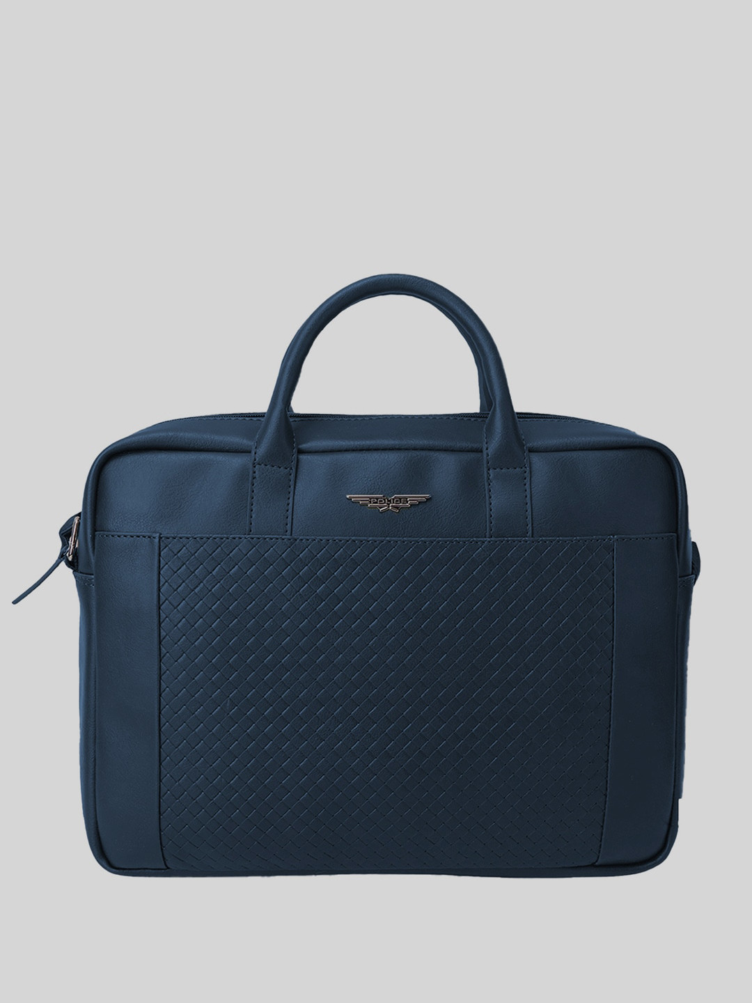 Police Men Blue Textured Messenger Bag