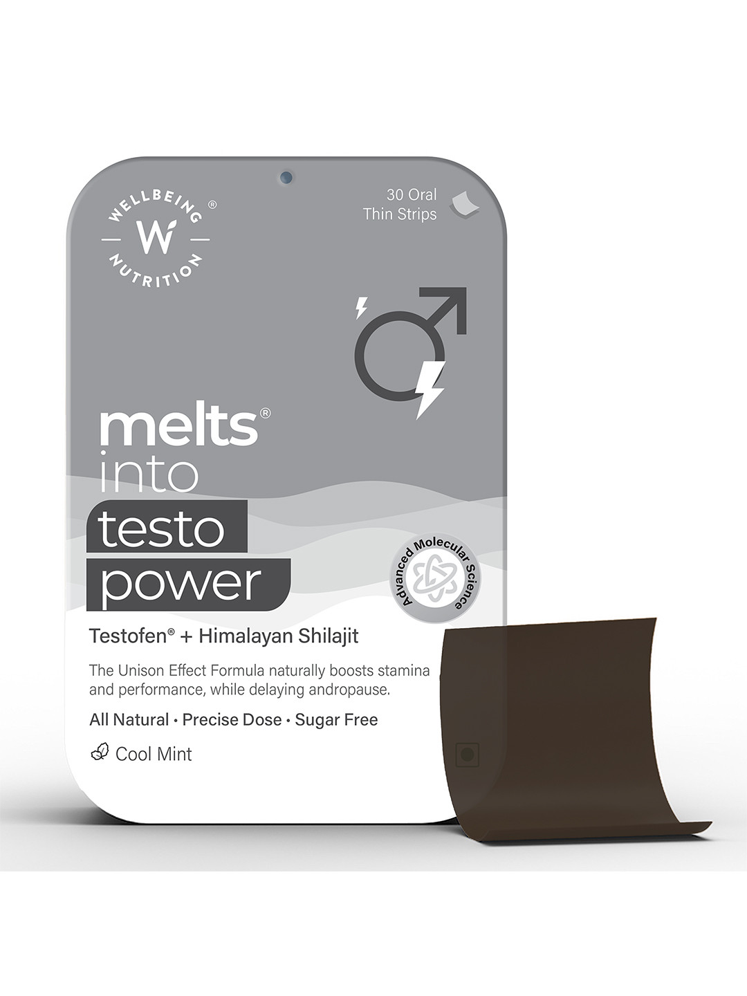 Wellbeing Nutrition Melts Testo Power Fenugreek Extract Testosterone Boost - 30 Strips