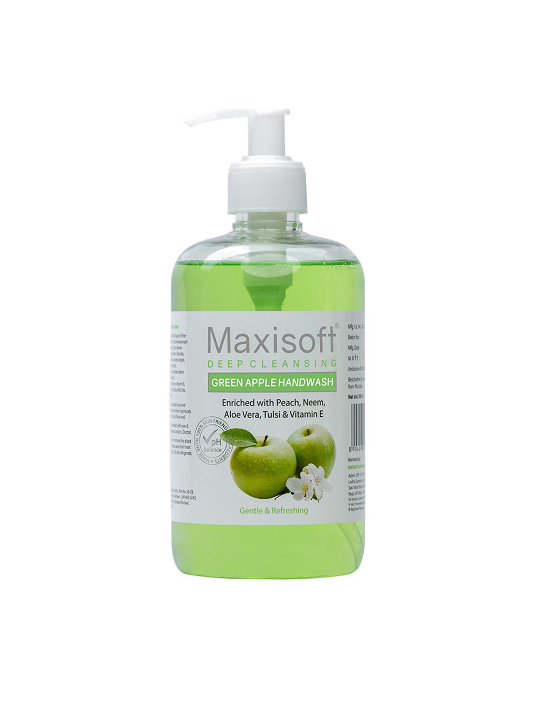 Maxisoft Deep Cleansing Green Apple Hand Wash with Peach & Neem - 500 ml