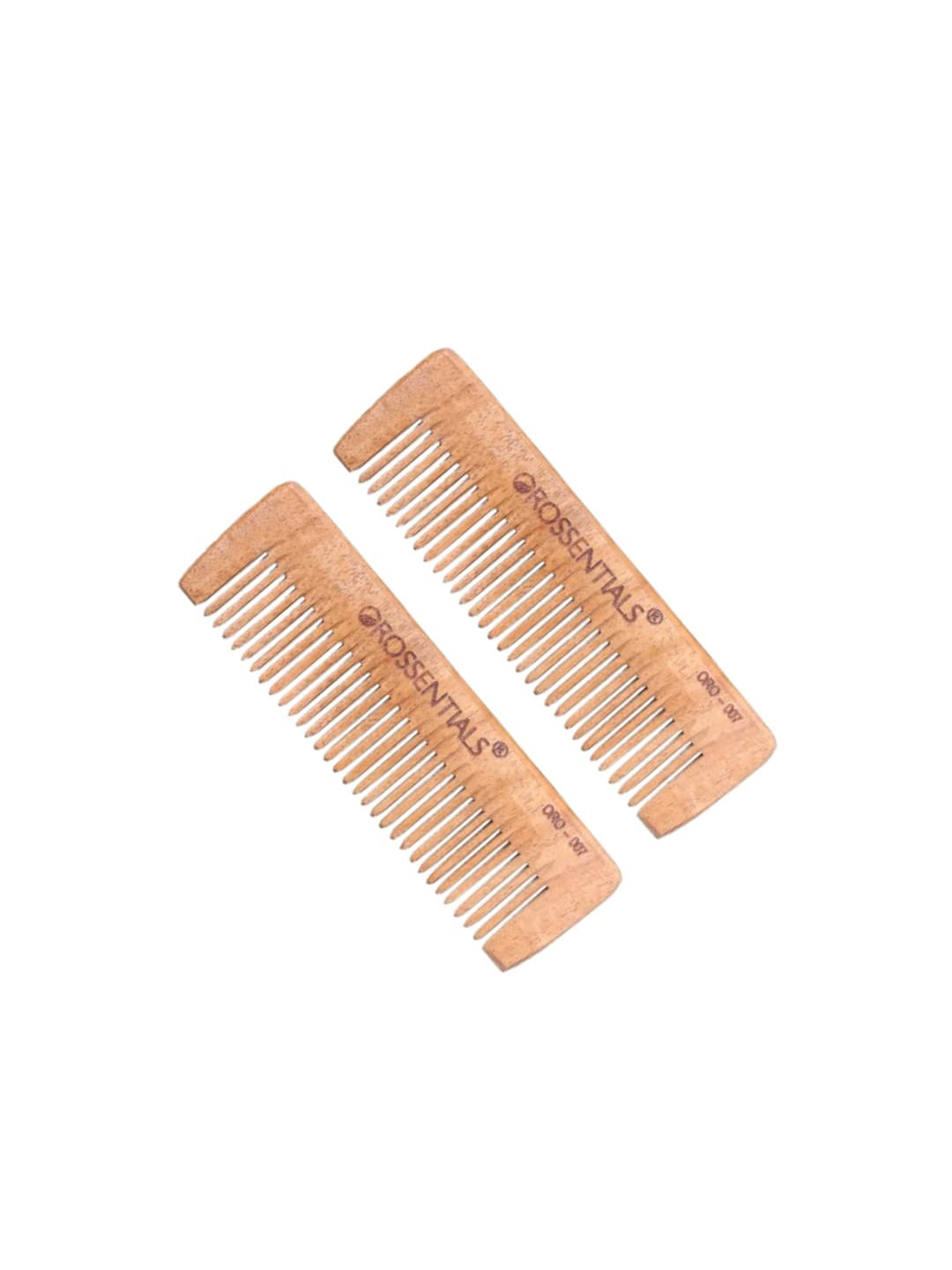 OROSSENTIALS Set Of 2 Kacchi Neem Pocket Wooden Comb