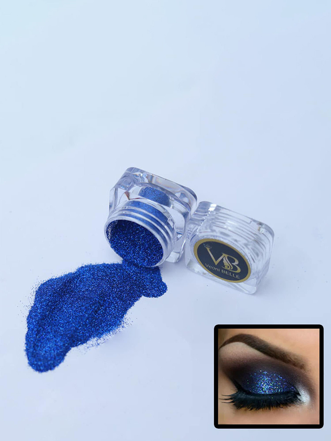Veoni BELLE Holographic Ultra Fine Electric Blue Iridescent Laser Glitter Powder-5g