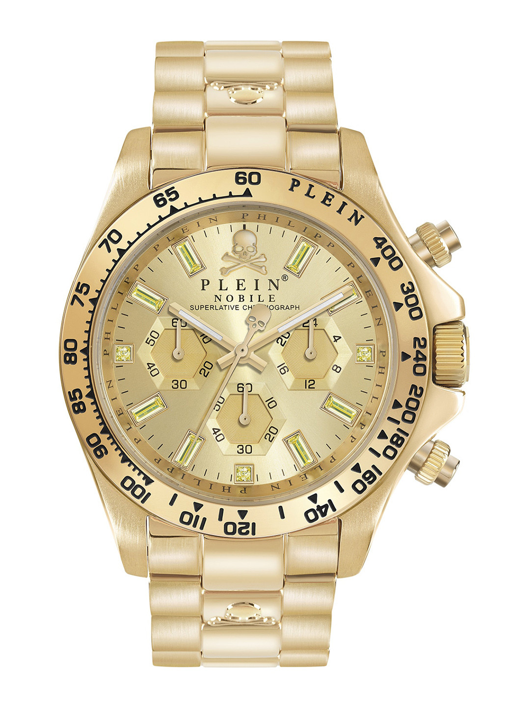 PHILIPP PLEIN Men Embellished Dial Bracelet Style Straps Analogue Watch