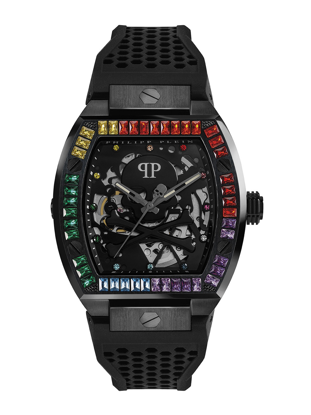 PHILIPP PLEIN Unisex Skeleton Dial & Black Straps Analogue Automatic Watch PWBAA0621