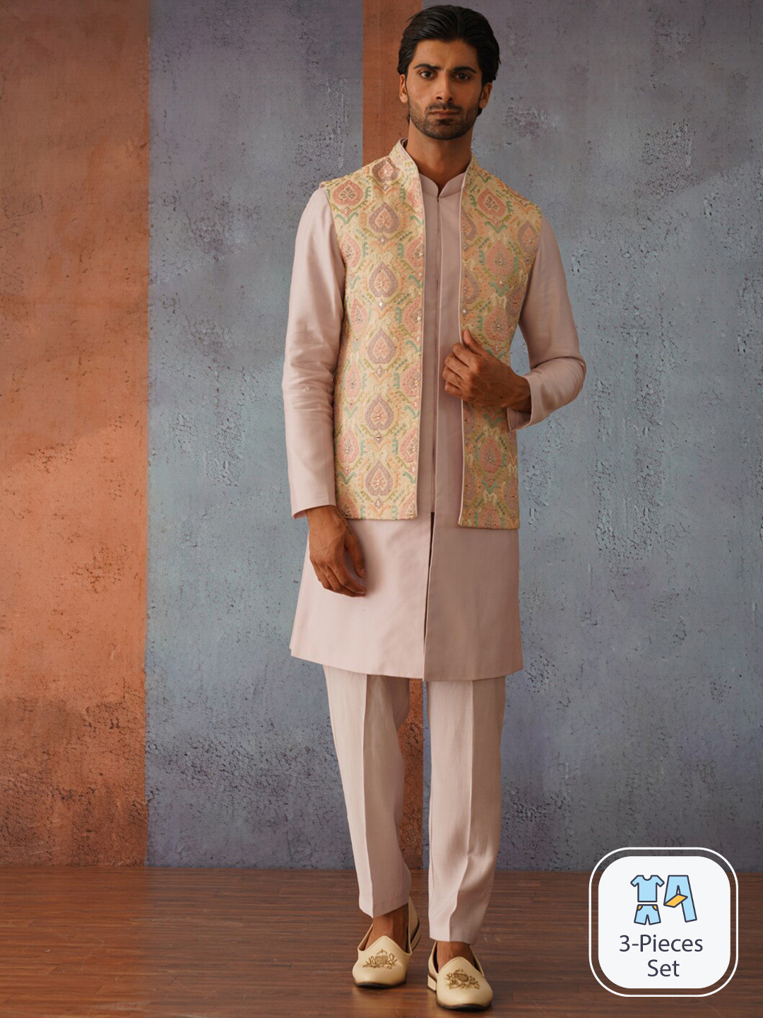 KALPRAAG Resham Embroidered Kurta Jacket Kurta Set