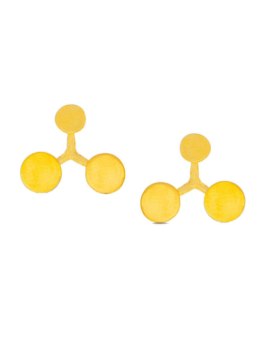 BHIMA 22K Hallmark 916 Purity Yellow Gold Triple Round Gold Stud