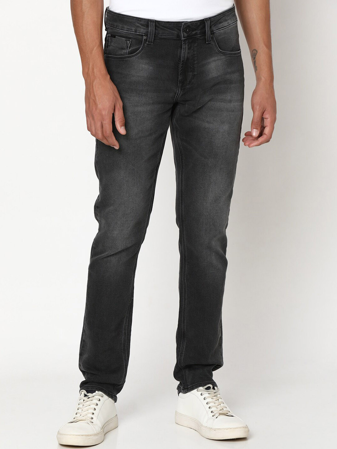 SPYKAR Men Slim Fit Low-Rise Light Fade Dark Shade Clean Look Stretchable Jeans