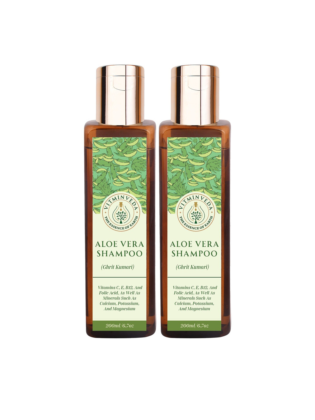 VITMINVEDA Set Of 2 Aloe Vera Shampoo with Vitamin C to Reduce Frizz - 200 ml Each