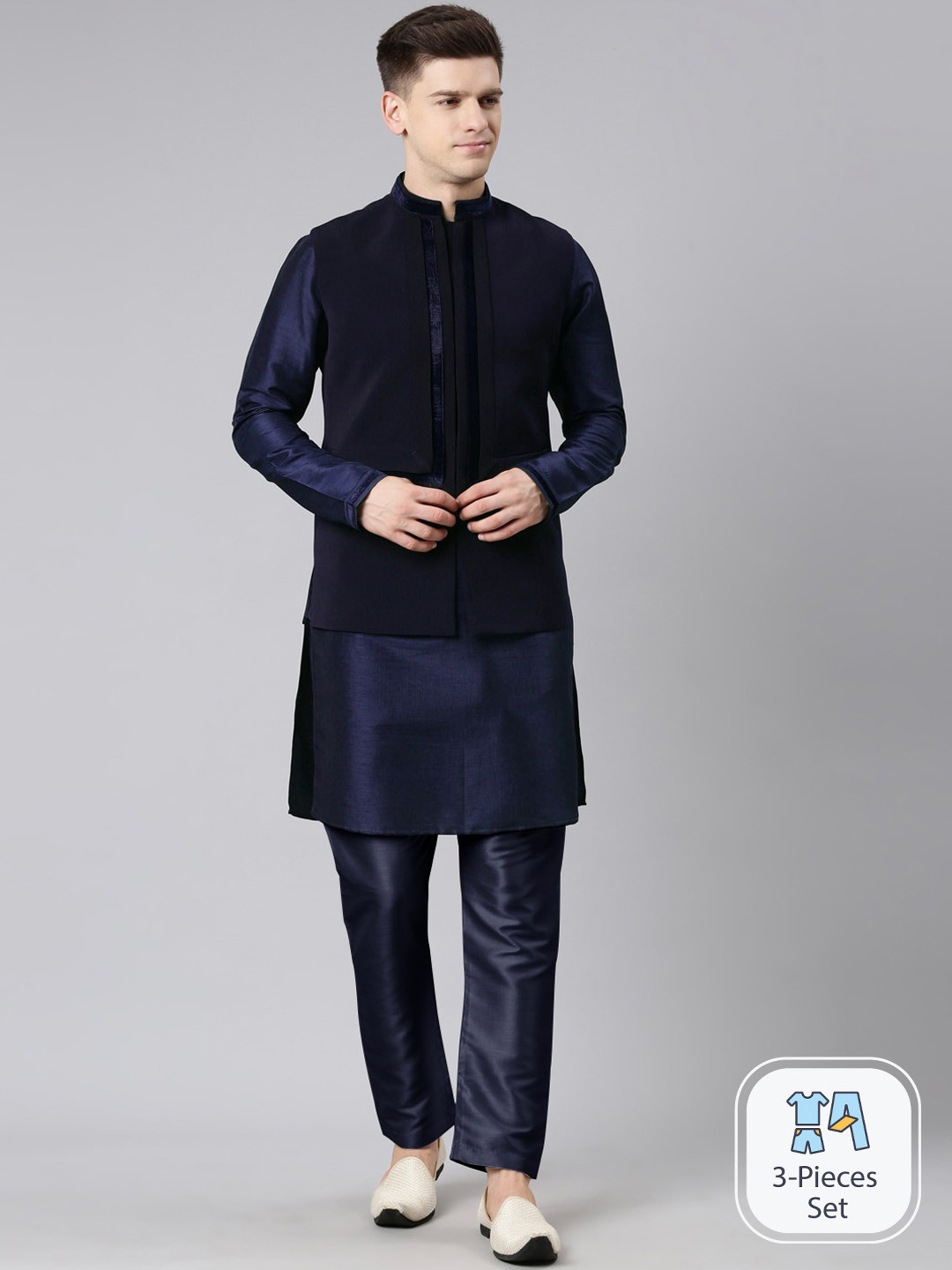 TheEthnic.Co Kurta & Pyjamas With Nehru jacket