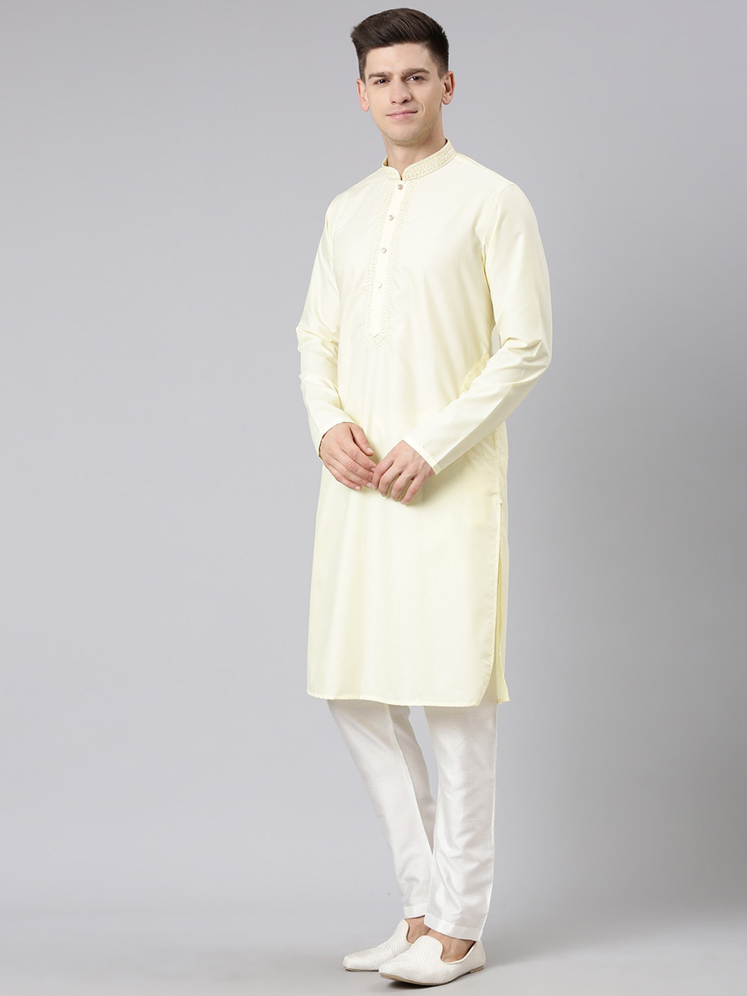 TheEthnic.Co Thread Work Pure Cotton Kurta with Palazzos